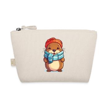 Winterzauber mit knuffigem Bieber - Bio-Täschchen - Natur - Vorne