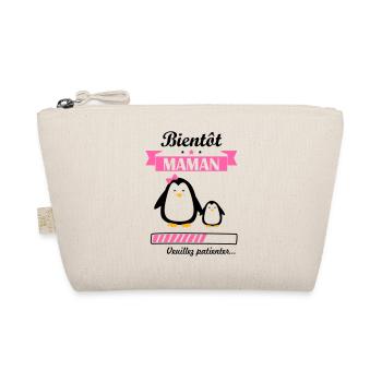 bientôt maman pingouin, grossesse, future maman - Trousse biologique - nature - Devant