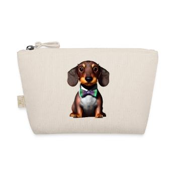 Dachshund Hunde mit Anzug Dackelwelpe Hund - Bio-Täschchen - Natur - Vorne