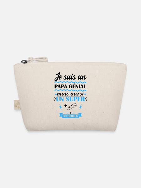papa génial infirmier, cadeau fête des pères - Trousse biologique - nature - Devant