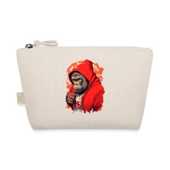 Gorilla mit rotem Hoody - Bio-Täschchen - Natur - Vorne