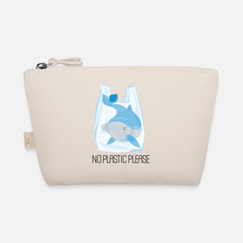 No plastic please - Dolphin - Organic Pouch - nature