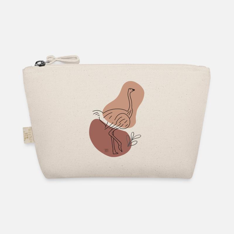"Strauss", Boho Line Art Design, Series "Desert" Organic Pouch