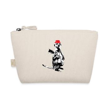 Meerkat Guitarplayer White BG Red Hat - Organic Pouch - nature - Front