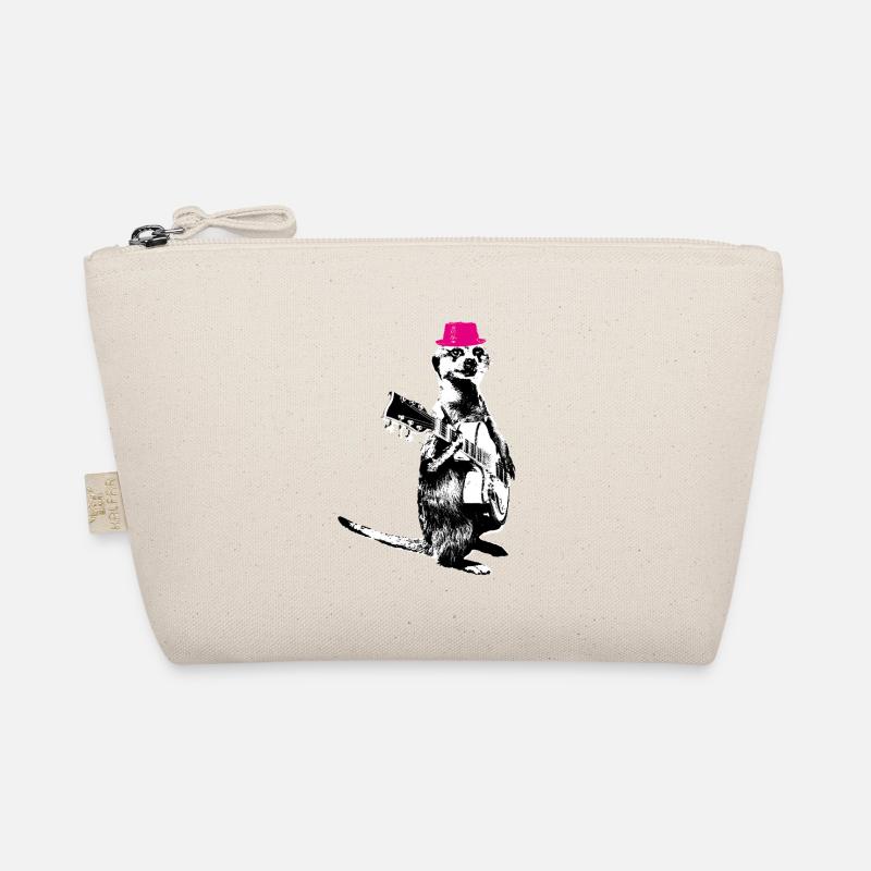 Suricate Guitariste Blanc BG Magenta Hat Trousse biologique