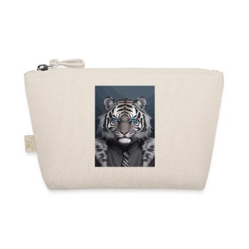 Black and grey royal tiger head with blue eyes - Organic Pouch - nature - Front