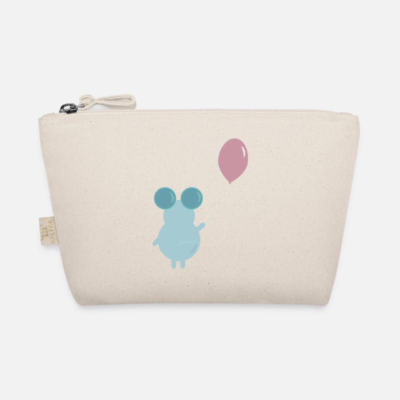 MOUSE HOLDING A BALLOON ILLUSTRATION - Bio-Täschchen - Natur