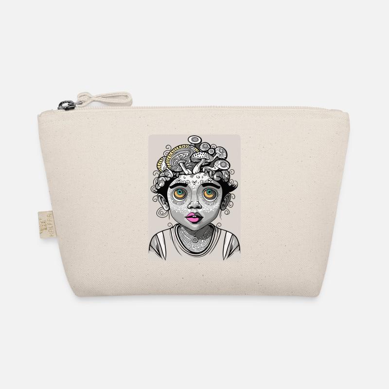 Enfant mystérieux psychédélique aux cheveux de champignon Trousse biologique