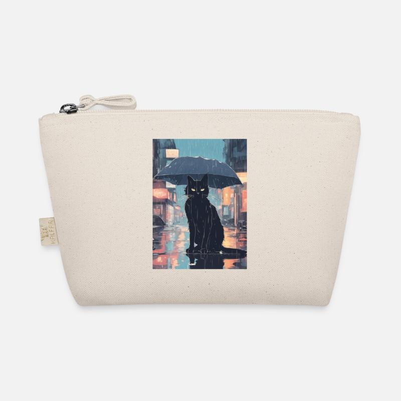 Cute Grumpy Black Cat Organic Pouch