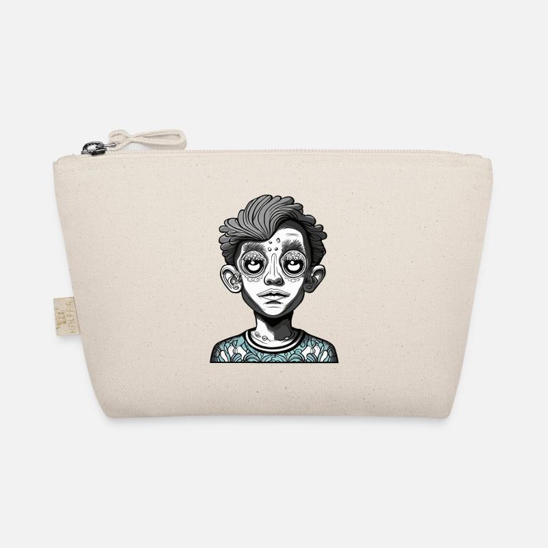 Psychedelic Mysterious Kid Face Organic Pouch