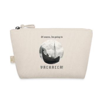 Viking ship sails to Valhalla with inscription - Organic Pouch - nature - Front