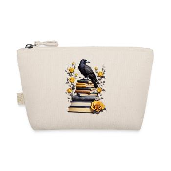 Stack of books with raven - Organic Pouch - nature - Front