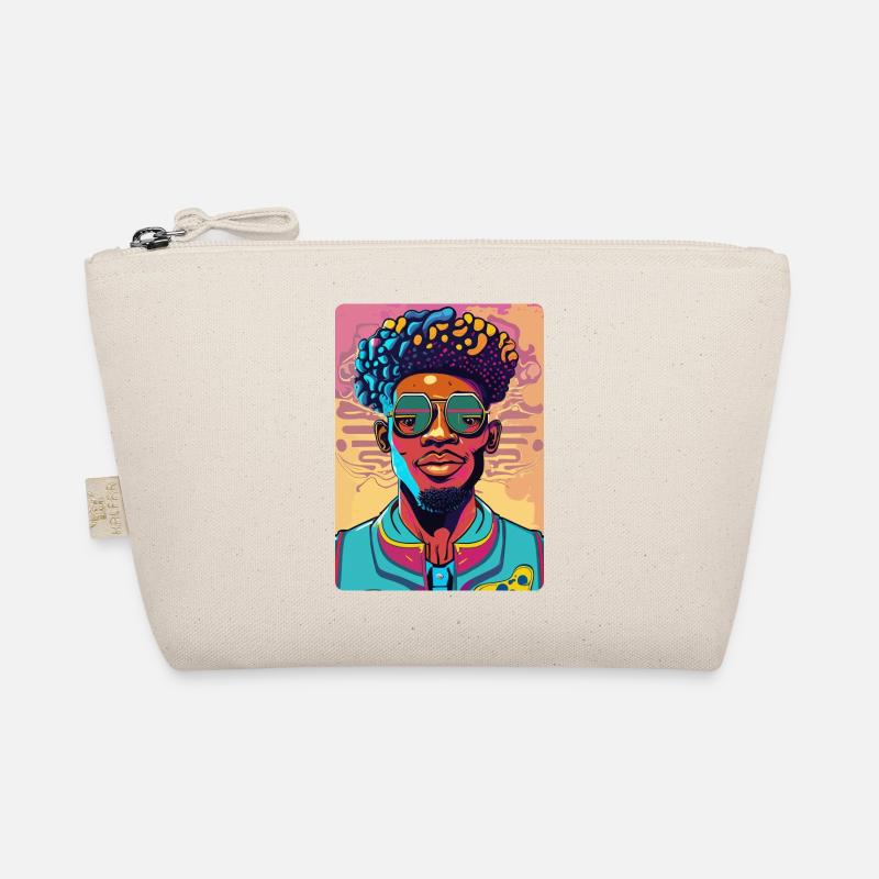 Cooler Afro-Mann mit Brille Bio-Täschchen