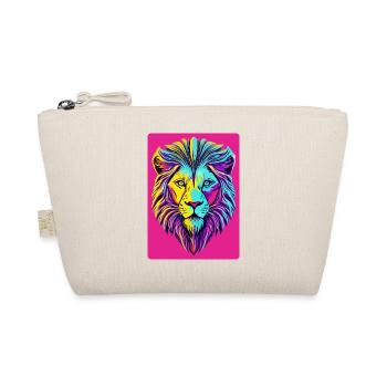 Funky and Psychedelic Lion's Face - Organic Pouch - nature - Front