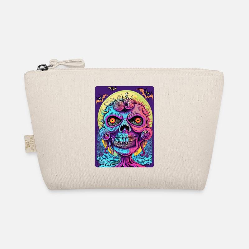 Scary Colored Zombie Witch Face Organic Pouch
