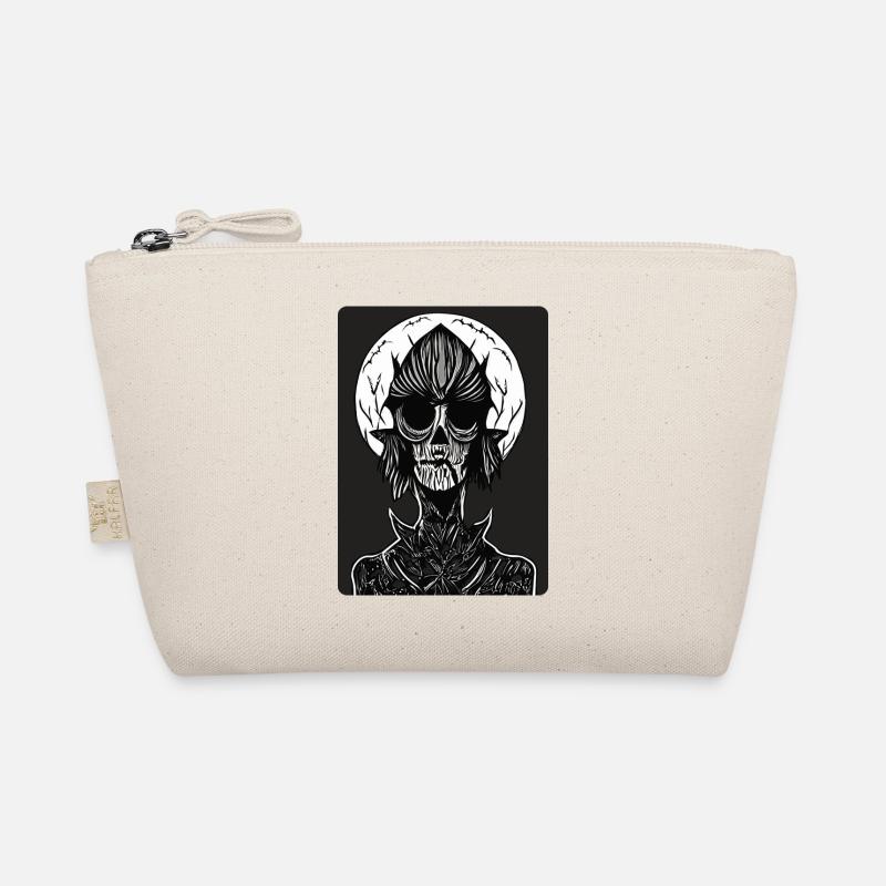 Scary Black and White Dracula with Empty Eyes Organic Pouch