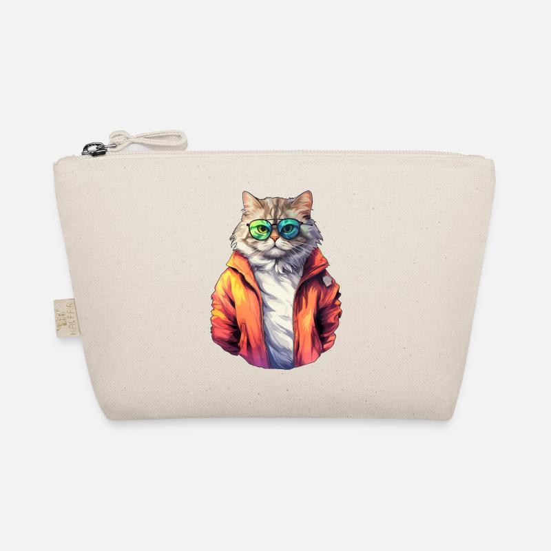 Cool 80s Cat Organic Pouch