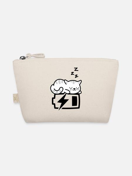 Sleepy Kitty (Farbe veränderbar - 3 Farben) - Bio-Täschchen - Natur - Vorne
