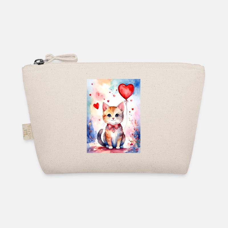 Chat Chat mignon coeur Trousse biologique