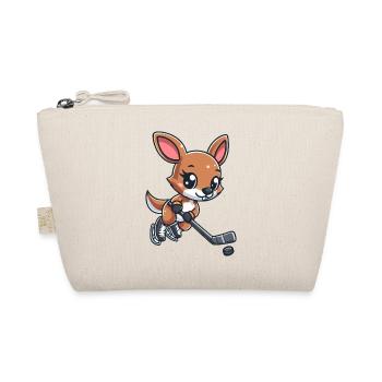 Kangaroo & Mouse Ice Hockey - Unusual Team on - Organic Pouch - nature - Front
