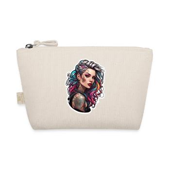 Rocker Girl / Punk Rock / Woman / Colorful Hair / Cool - Organic Pouch - nature - Front