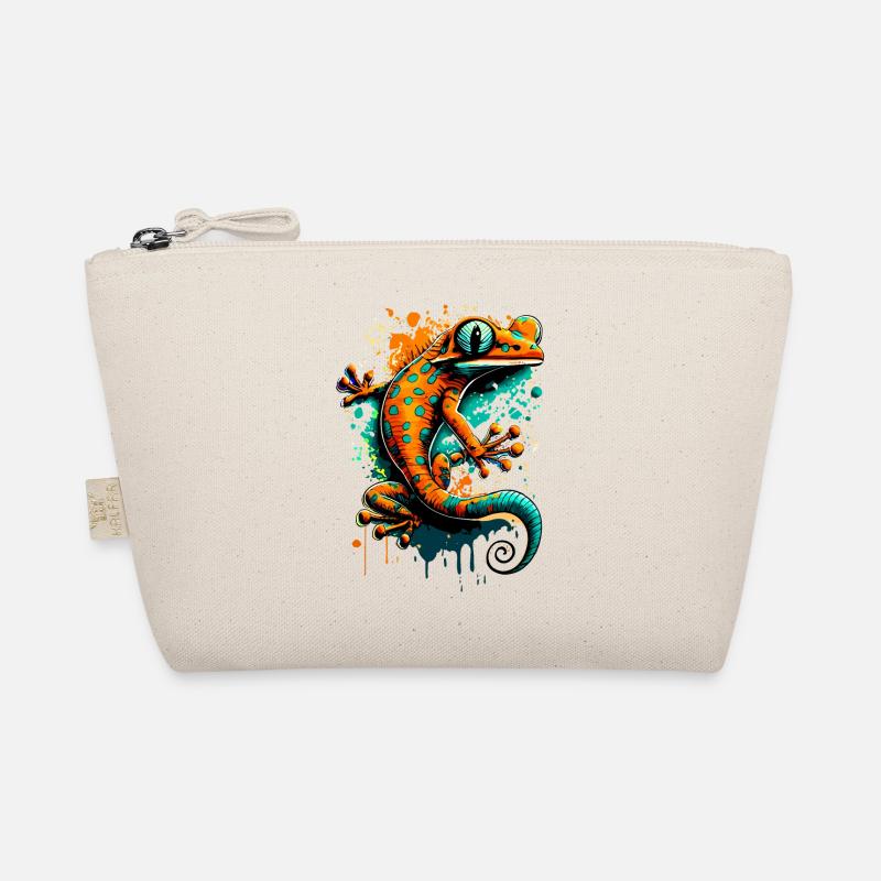 Echse Farbenfroh - Gecko Salamander Eidechse Bio-Täschchen