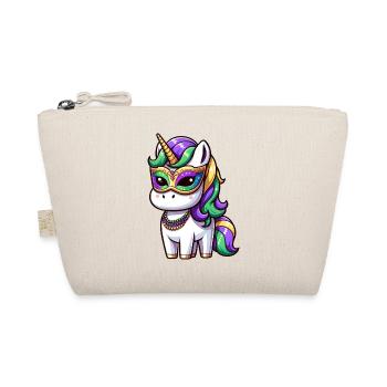 Mardi Gras Unicorn Comic Mask - Organic Pouch - nature - Front