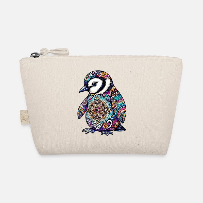 Penguin decorated with Mandalas Organic Pouch