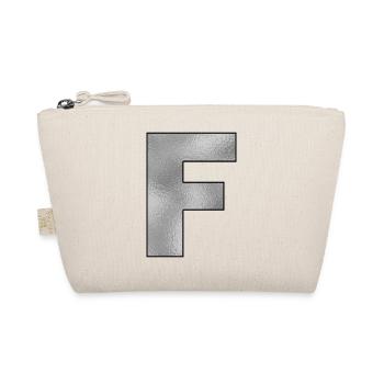 Letter F Silver - Organic Pouch - nature - Front