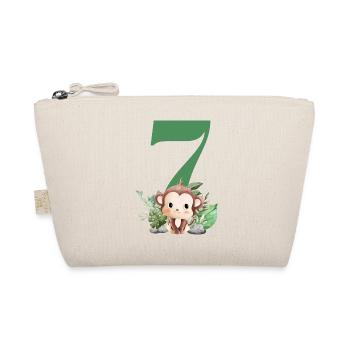 7th Birthday Monkey Safari - Organic Pouch - nature - Front