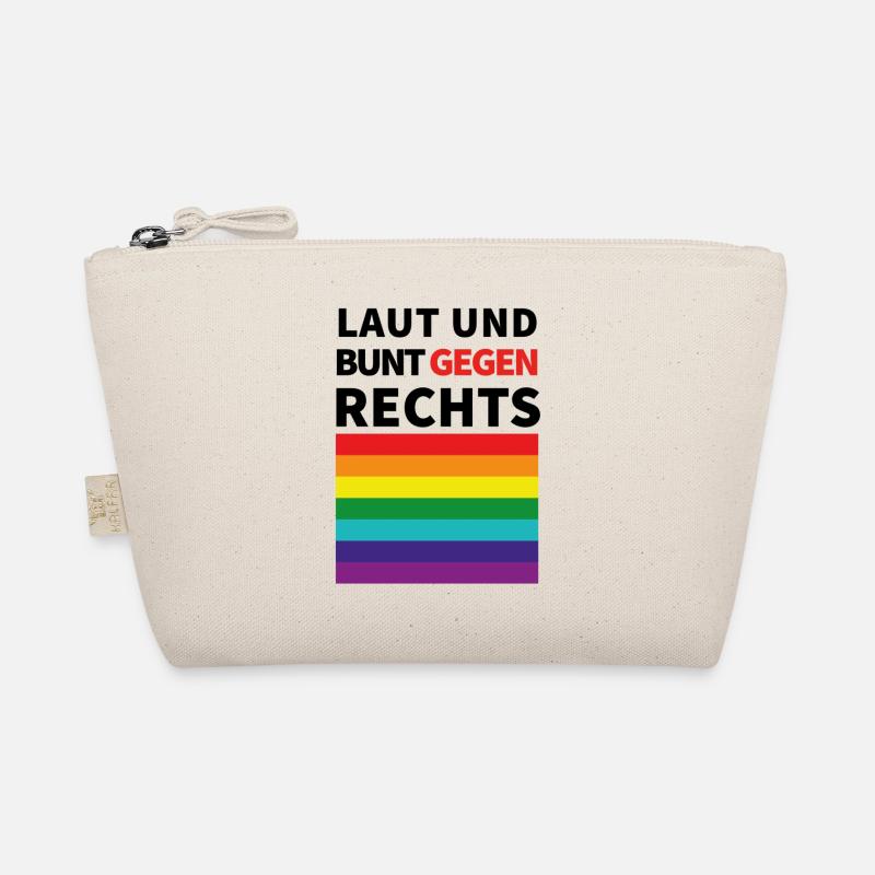 Laut und bunt gegen rechts pride flagge - Bio-Täschchen - Natur