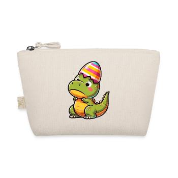 Easter T-Rex in Eggshell, Clumsy - Organic Pouch - nature - Front