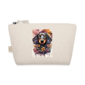 Cute Dachshund Dog in Watercolor - Organic Pouch - nature - Front