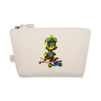 Skater Duck Hero on Skateboard - Organic Pouch - nature - Front