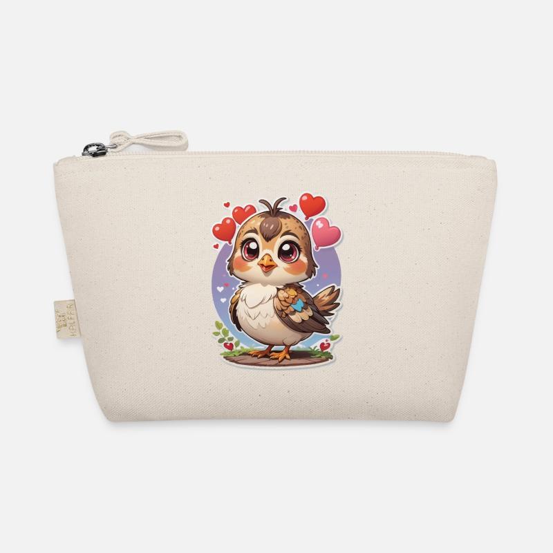 Vogel süß Herzen Bio-Täschchen