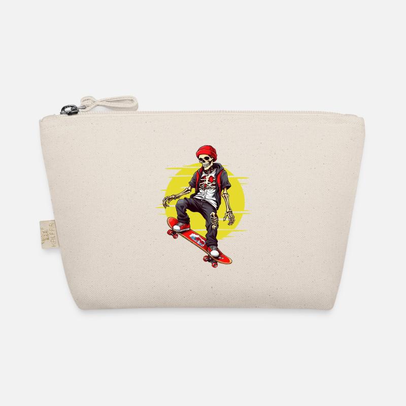 Skateboarding Skelett Bio-Täschchen