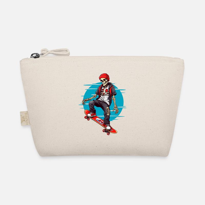 Skateboarding Skeleton Organic Pouch