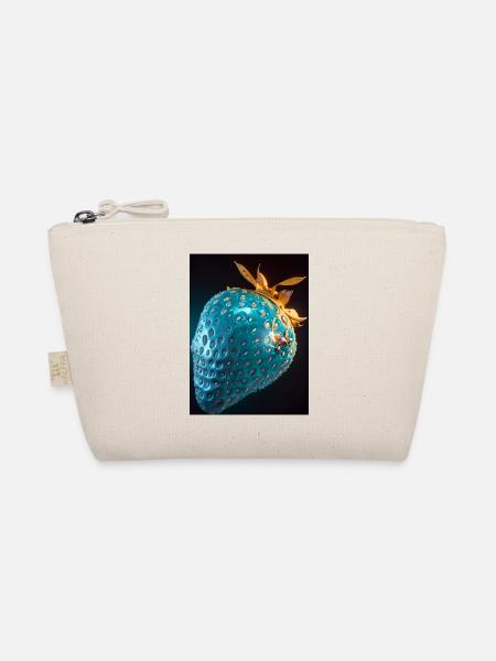 Strawberry, technical, high-tech, illustration, blue - Organic Pouch - nature - Front