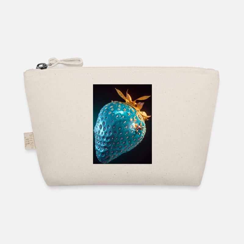 Strawberry, technical, high-tech, illustration, blue Organic Pouch