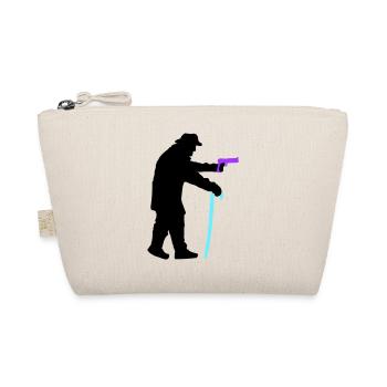 Silhouette de voleur de grand-père avec bâton de marche et arme à feu - Trousse biologique - nature - Devant