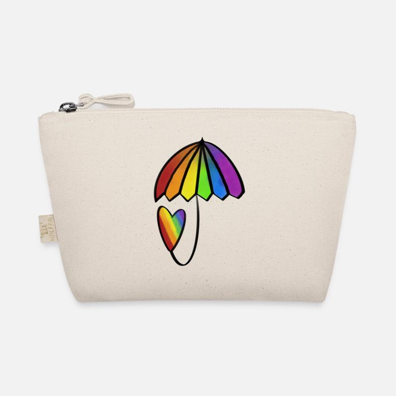 Regenbogen Herz mit Schirm Bio-Täschchen