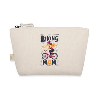Coole Biken Mama Illustration Design - Bio-Täschchen - Natur - Vorne