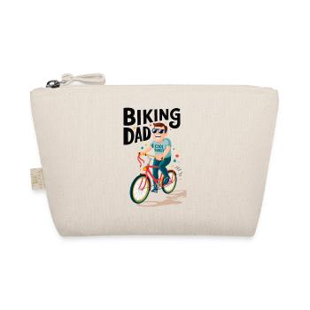 Biking Dad Cool Daddy Illustration - Organic Pouch - nature - Front