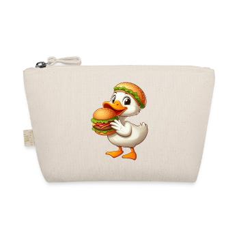 Funny duck fast food hamburger - Organic Pouch - nature - Front