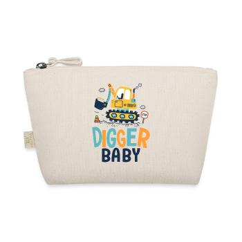 baby digger naissance bébé, papa chantier - Trousse biologique - nature - Devant