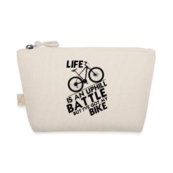 Life's an Uphill Battle, But I’ve Got My Bike! - Organic Pouch - nature - Front