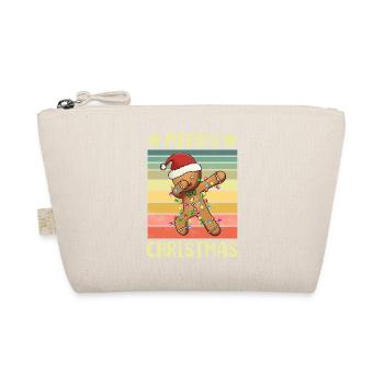 Merry Christmas Gingerbread Man - Organic Pouch - nature - Front