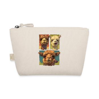 Cute Alpaca Trio, Funny Alpaca Faces, Colorful - Organic Pouch - nature - Front