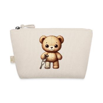 Teddy brings comfort - cuddly toy with plaster leg - Organic Pouch - nature - Front