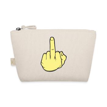 Middle Finger Hand 02 - Organic Pouch - nature - Front